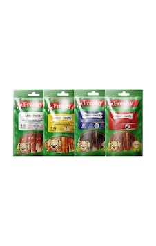 Freshy Kurutulmuş Sığır Ördek Tavuk Kuzu Etli Twist Köpek Ödül Kemiği Karışık Paket Freshy Kurutulmuş Sığır Ördek Tavuk Kuzu Etli Twist Köpek Ödül Kemiği Karışık Paket