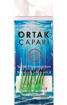 Ortak Çapari Youvella İğne 8 Köstek Fluorocarbon Çapari - Yeşil Uv Ortak Çapari Youvella İğne 8 Köstek Fluorocarbon Çapari - Yeşil Uv