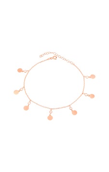 Brezza Lusso Jewelry Rose Renk Pullu Sallantılı Taşlı Gümüş Kadın Ayak Halhal Rose