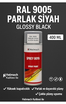Helmach Ral 9005 Parlak Siyah Ve Mat Siyah Sprey Boya 400 Ml Helmach Ral 9005 Parlak Siyah Ve Mat Siyah Sprey Boya 400 Ml