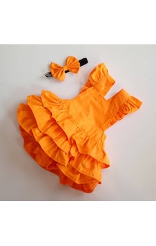 Deniz Baby Kız Bebek Elbise Romper Turuncu