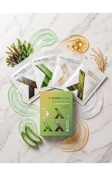 Xaura Beauty X-mixed Mask Set 4'lü Karma Kağıt Yüz Maskesi Paketi Kolajen, Pirinç, Aloe Vera, Den