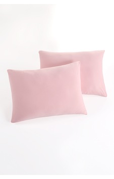 Örme %100 Pamuk Flaplı 2 Adet Yastık Kılıfı 50 70 Cm Pembe