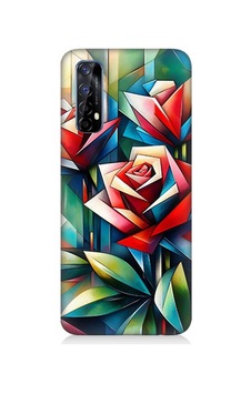 Realme 7 Uyumlu Soyut Origami Gül Deseni Desenli Silikon Kılıf Çok Renkli Realme 7 Uyumlu Soyut Origami Gül Deseni Desenli Silikon Kılıf Çok Renkli