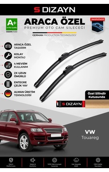 S-dizayn Volkswagen Touareg Ön Cam Silecek Seti 2002-2010 Premium Araca Özel 65-65 Cm A+ Kalite