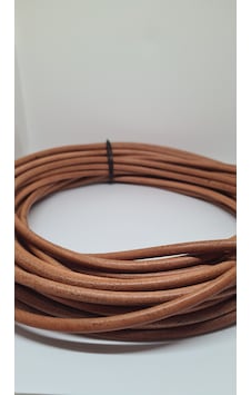 5 Mm Yuvarlak Hakiki Deri İp-sırım Naturel 3 Metre 1 Metre