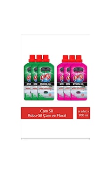 Camsil Robo-sil Çam Yüzey Temizleyici X 3 Adet + Camsil Robo-sil Floral Yüzey Temizleyici X 3 Adet 6'lı Set Camsil Robo-sil Çam Yüzey Temizleyici X 3 Adet + Camsil Robo-sil Floral Yüzey Temizleyici X 3 Adet 6'lı Set