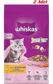 Whiskas Junior Tavuklu Yavru Kuru Kedi Maması 1.9 Kg 2 Adet Whiskas Junior Tavuklu Yavru Kuru Kedi Maması 1.9 Kg 2 Adet