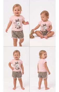 Veraura Lifestyle 1/4 Yaş Leopar Tavşan Baskılı Çocuk Takımı Pembe Veraura Lifestyle 1/4 Yaş Leopar Tavşan Baskılı Çocuk Takımı Pembe