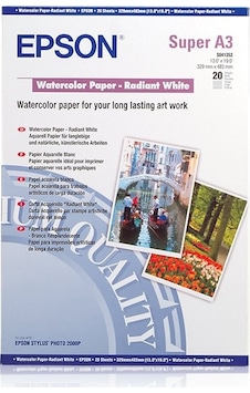 Epson A3+ Watercolor Paper - Radiant White (20 Sheets) C13s041352 Epson A3+ Watercolor Paper - Radiant White (20 Sheets) C13s041352