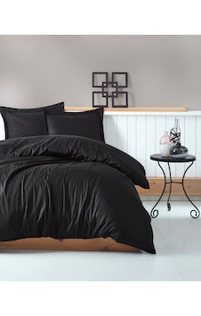 Cotton Box Çift Kişilik Saten Nevresim Takımı Elegante Stripe Siyah