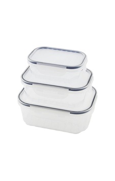 3pcs Quick Sızdırmaz Saklama Kabı Seti Şeffaf Kap - Buğulu-contalı Kapak 500-1000-1700ml 3pcs Quick Sızdırmaz Saklama Kabı Seti Şeffaf Kap - Buğulu-contalı Kapak 500-1000-1700ml