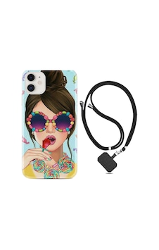 Apple Uyumlu iPhone 11 Kılıf Boyun Askılı Sugar and Woman 1418 Apple Uyumlu iPhone 11 Kılıf Boyun Askılı Sugar and Woman 1418