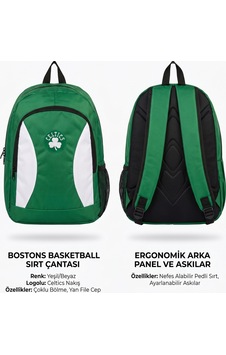 Usa Yeşil Beyaz Boston Celtics Baskılı Çanta 11469 Siyah