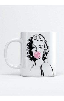 Marilyn Monroe Sakız Baskı Porselen Kupa Bardak Beyaz Marilyn Monroe Sakız Baskı Porselen Kupa Bardak Beyaz