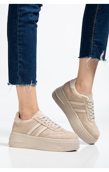 Bahrina Kadın Kalın Tabanlı Sneaker Bej Süet Bahrina Kadın Kalın Tabanlı Sneaker Bej Süet