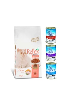 Reflex Kitten Tavuklu Yavru Kedi Maması 15 KG + Proline Konserve Yetişkin Kedi Maması 3 x 415 G Reflex Kitten Tavuklu Yavru Kedi Maması 15 KG + Proline Konserve Yetişkin Kedi Maması 3 x 415 G