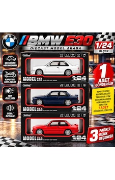 Bmw E30 Tutkunlarına Özel Sesli Metal Model Araba 1:24 Ölçek Bmw E30 Tutkunlarına Özel Sesli Metal Model Araba 1:24 Ölçek