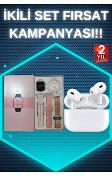 3 Kordonlu Pembe Amoled Ekran Akıllı Saat Ve Yeni Nesil Pro Kablosuz Bluetooth Kulaklık Anc/enc - Lisinya 3 Kordon