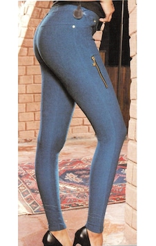 Mad Women Lingerie Mad Women 686 - Kadın %60 Pamuklu Cotton Fermuar Detaylı & Ekstra Dayanıklı Uzun Tayt İndigo