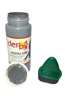 Derby Deri - Mont - Çanta - Kemer - Cüzdan Yenileme Boyası 100 ML - Koyu Gri Derby Deri - Mont - Çanta - Kemer - Cüzdan Yenileme Boyası 100 ML - Koyu Gri