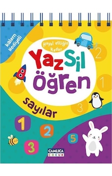 Hayal Ettiğin Kadar Yaz Sil Öğren - Sayılar - Kalem Hediyeli- Çamlıca Çocuk Yayınları