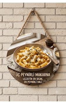 Üç Peynirli Makarna Temalı Restoranlar Cafeler Lokantalar İçin Ahşap Duvar Kapı Dekoratif Süs Üç Peynirli Makarna Temalı Restoranlar Cafeler Lokantalar İçin Ahşap Duvar Kapı Dekoratif Süs