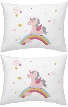 Makiteks Pamuk Unicorn Atlar Gökkuşağı 2 Adet 50x70 Yastık Kılıfı Makiteks Pamuk Unicorn Atlar Gökkuşağı 2 Adet 50x70 Yastık Kılıfı