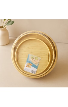 Bambu Ahşap Yuvarlak Tepsi Seti 30/35/38 Cm 3'lü Bambu Ahşap Yuvarlak Tepsi Seti 30/35/38 Cm 3'lü