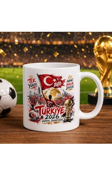 Bk Gift Türkiye Taraftar Temalı Dünya Futbol Kupası Tasarımlı Beyaz Kupa Bardak-8 Tek Yürek Milli Takım Ruhu Bk Gift Türkiye Taraftar Temalı Dünya Futbol Kupası Tasarımlı Beyaz Kupa Bardak-8 Tek Yürek Milli Takım Ruhu