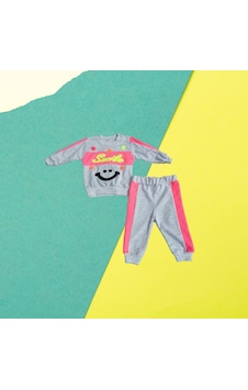 Karacon Baby Smile Yazılı Takim Gri