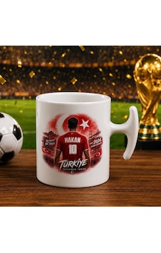 Bk Gift Kişiye Özel Türkiye Taraftar Temalı 2026 Dünya Kupası Tasarımlı Hammer Kupa Bardak -1, Tek Yürek Milli Takım Ruhu Beyaz