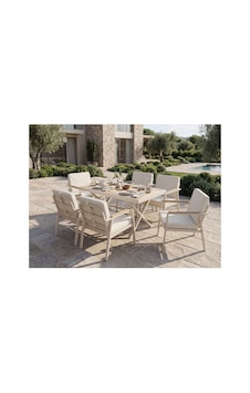 Milas Alüminyum 6 Sandalye+masa 80 140 Bahçe Balkon Mutfak Masa Takımı Krem Milas Alüminyum 6 Sandalye+masa 80 140 Bahçe Balkon Mutfak Masa Takımı Krem