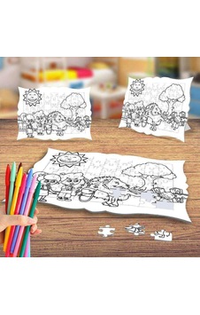 Hayvanat Bahçesi Boyama Puzzle Tablo Çocuk Eğitici Yapboz Hayvanat Bahçesi Boyama Puzzle Tablo Çocuk Eğitici Yapboz