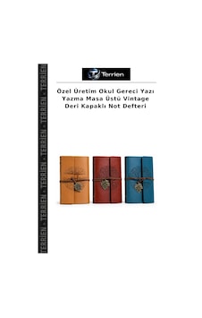 Özel Üretim Okul Gereci Yazı Yazma Masa Üstü Vintage Deri Kapaklı Not Defteri Çok Renkli Özel Üretim Okul Gereci Yazı Yazma Masa Üstü Vintage Deri Kapaklı Not Defteri Çok Renkli