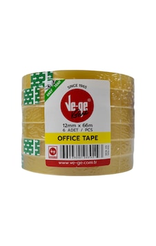 Vege 12X66 Selefon Bant Eto Sarı Şeritli 6'Lı Vege 12X66 Selefon Bant Eto Sarı Şeritli 6'Lı