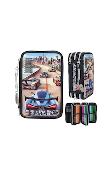 Action World Triple Pencil Case Gaming - Dark Blue Çok Renkli Action World Triple Pencil Case Gaming - Dark Blue Çok Renkli