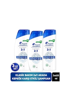 2'si 1 Arada Klasik Bakım Kepek Karşıtı Şampuan 625ml X 3 Adet Tüm Saç Tipleri 2'si 1 Arada Klasik Bakım Kepek Karşıtı Şampuan 625ml X 3 Adet Tüm Saç Tipleri