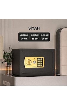 25 Lik Elektronik Şifreli Ve Anahtarlı Çelik Para Kasası Dijital Panelli, 35 25 25 Cm 25 Lik Elektronik Şifreli Ve Anahtarlı Çelik Para Kasası Dijital Panelli, 35 25 25 Cm