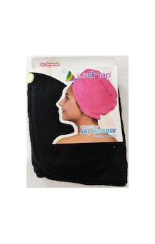 Wellmop Mikrofiber Düğmeli Saç Havlusu Siyah Wellmop Mikrofiber Düğmeli Saç Havlusu Siyah