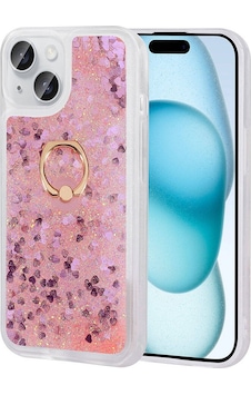 Apple Uyumlu iPhone 15 Kılıf İçi Sıvılı Yüzüklü Kapak Apple Uyumlu iPhone 15 Kılıf İçi Sıvılı Yüzüklü Kapak