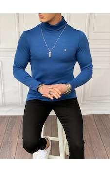 Modefendi Slim Fit A Kalite Pamuk Tam Boğazlı Kazak Mavi Modefendi Slim Fit A Kalite Pamuk Tam Boğazlı Kazak Mavi
