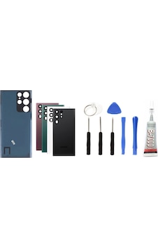 Samsung S22 Ultra Uyumlu Batarya Kapağı Kamera Lensli Siyah + Yapıştırıcı + Tamir Seti Samsung S22 Ultra Uyumlu Batarya Kapağı Kamera Lensli Siyah + Yapıştırıcı + Tamir Seti