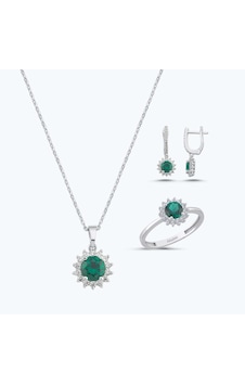 Altınbaş Yeşil Taşlı Altın Üçlü Set Autk0036-b-24627-y-set Altınbaş Yeşil Taşlı Altın Üçlü Set Autk0036-b-24627-y-set
