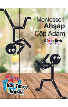 2 Adet Çöp Adam 1 Adet 30lu Görev Kartı Montessori Ahşap Eğitici 2 Adet Çöp Adam 1 Adet 30lu Görev Kartı Montessori Ahşap Eğitici