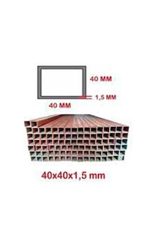 40x40x1.5mm Profil Astar Kırmızı Boyalı 1 Metre