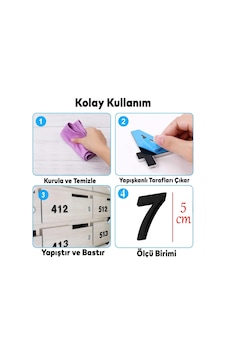 Yapışkanlı Kapı Numarası Küçük Boy 50 Mm 5 Cm Numara 7 Rakam Yedi Sayı Siyah Renk Numaralar 1 Adet Diğer Yapışkanlı Kapı Numarası Küçük Boy 50 Mm 5 Cm Numara 7 Rakam Yedi Sayı Siyah Renk Numaralar 1 Adet Diğer