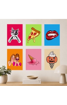 Eğlenceli İllüstrasyon Dönem Kombini 6'lı Poster Seti - 15x21 Çerçevesiz Mutfak Ve Genç Odası Duvar Sanatı Eğlenceli İllüstrasyon Dönem Kombini 6'lı Poster Seti - 15x21 Çerçevesiz Mutfak Ve Genç Odası Duvar Sanatı
