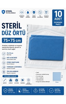 Steril Düz Örtü 75 x 75 Cm 10'lu