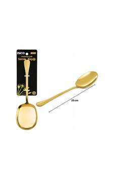 Metal Servis Kaşığı - 25 Cm - Gold Renk Sarı
